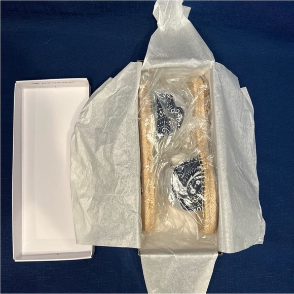 Nine West Bow Slip-on Espadrille Slide - Bandana Blue - NIB - Picture 10 of 14